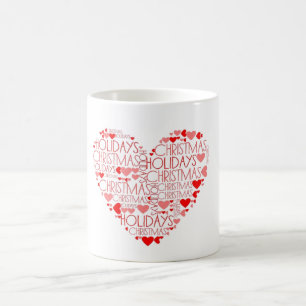Weihnachtsfeiertage Rotes grünes Herz Tee Liebe Ka Kaffeetasse
