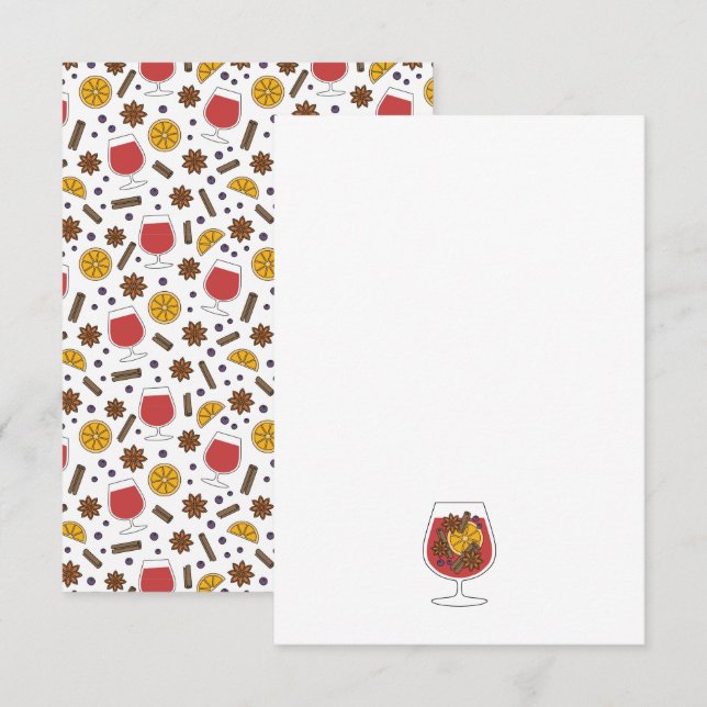 Weihnachtsfeiertage Rotweinwürfel Mitteilungskarte (Vorne/Hinten)