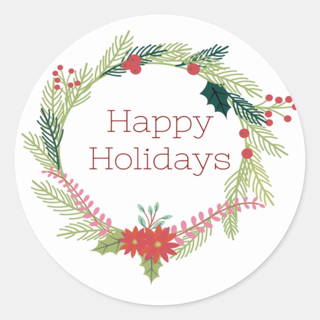 Weihnachtsfeiertage Runder Aufkleber (Vorderseite)