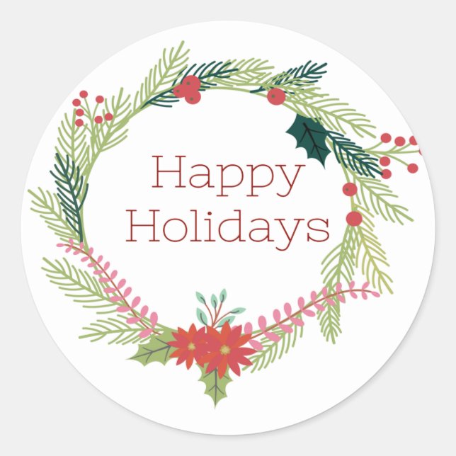 Weihnachtsfeiertage Runder Aufkleber (Vorderseite)