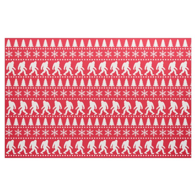 Weihnachtsfeiertage Sasquatsch Print Stoff (Yard (91,4 cm))