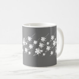 Weihnachtsfeiertage Schneeflocken Muster grau weiß Kaffeetasse