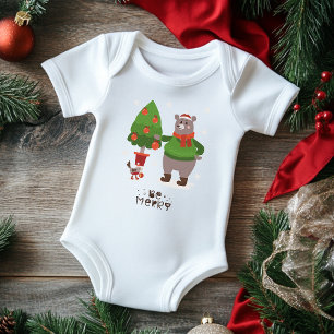 Weihnachtsfeiertage seien Sie frohe Niedliche Bäre Baby Strampler
