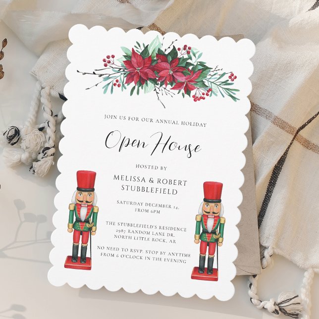 Weihnachtsfeiertage Spielzeug Nutcracker Open Hous Einladung (Christmas Holidays Botanical and Nutcracker Open House Party Invitation)