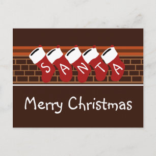 Weihnachtsfeiertage Strumpf Postkarte