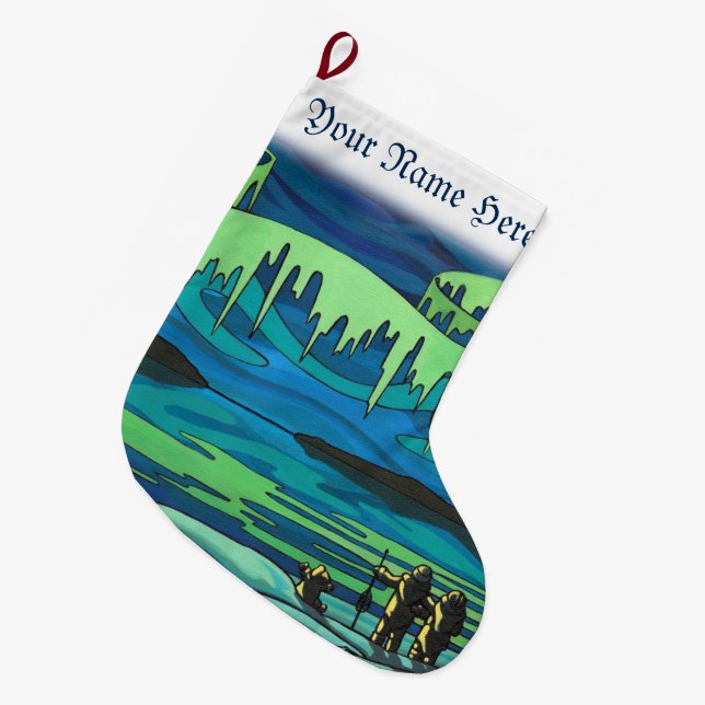 Weihnachtsfeiertage-Strümpfe Personalisierte Strüm Großer Weihnachtsstrumpf (Vorderansicht (hängend))