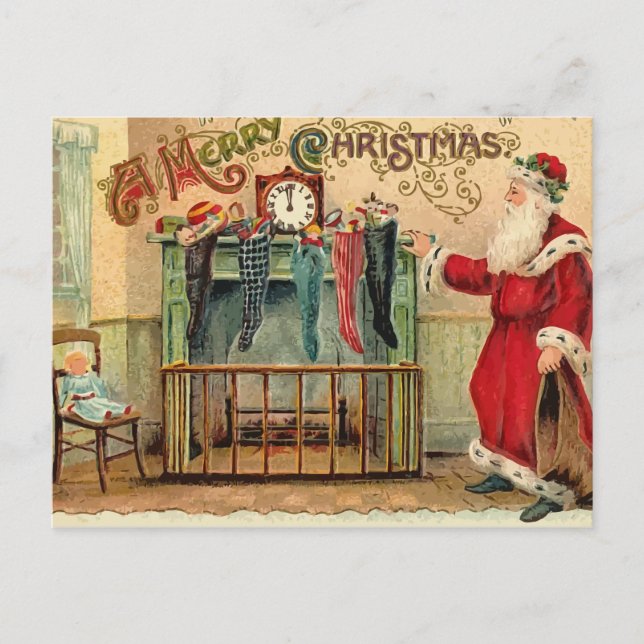 Weihnachtsfeiertage Strümpfe Postkarte (Vorderseite)