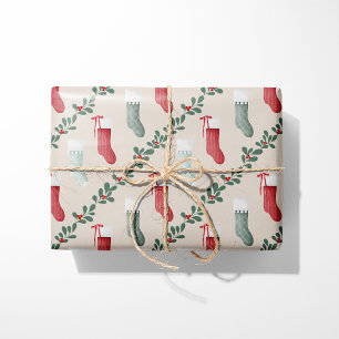 Weihnachtsfeiertage Strümpfe Umschlagpapier Geschenkpapier