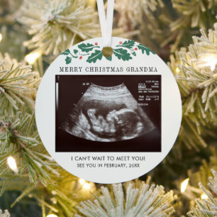 Weihnachtsfeiertage Ultrasound Baby Reveal Ornament Aus Metall