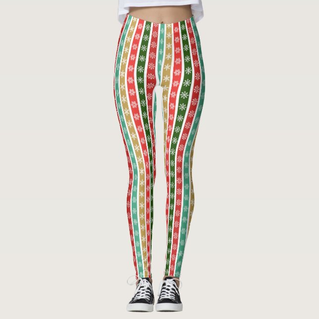 Weihnachtsfeiertage und -farben leggings (Vorderseite)