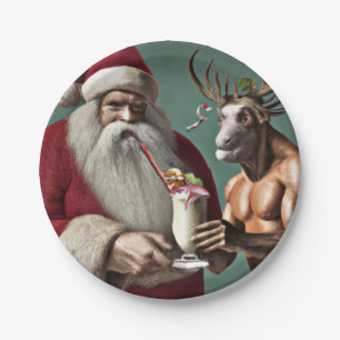 Weihnachtsfeiertage und Krampus Weihnachtsfeiertag Pappteller