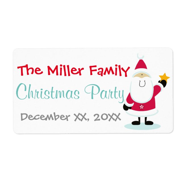 Weihnachtsfeiertage Wasserflaschen Labels (Vorne)