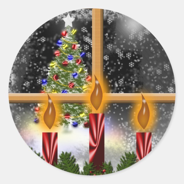 Weihnachtsfeiertage Weihnachtskarten Aufkleber (Vorderseite)