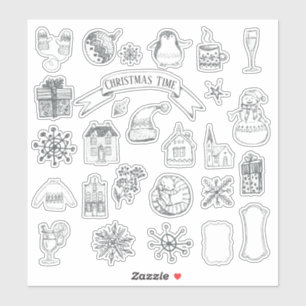 Weihnachtsfeiertage Winter Vintag Bullet Journal Aufkleber