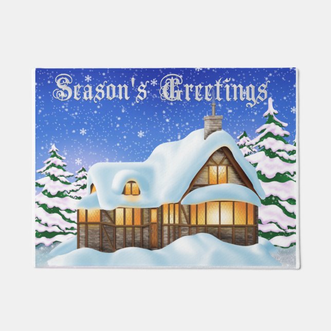 Weihnachtsfeiertage Winterlandschaft Fußmatte (Vorderseite)