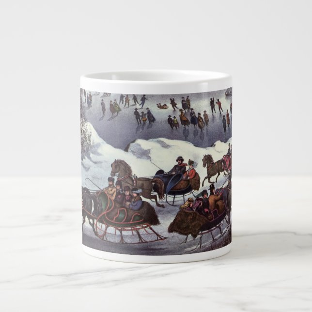 Weihnachtsfeiertage, Zentralpark im Winter Jumbo-Tasse (Vorderseite)