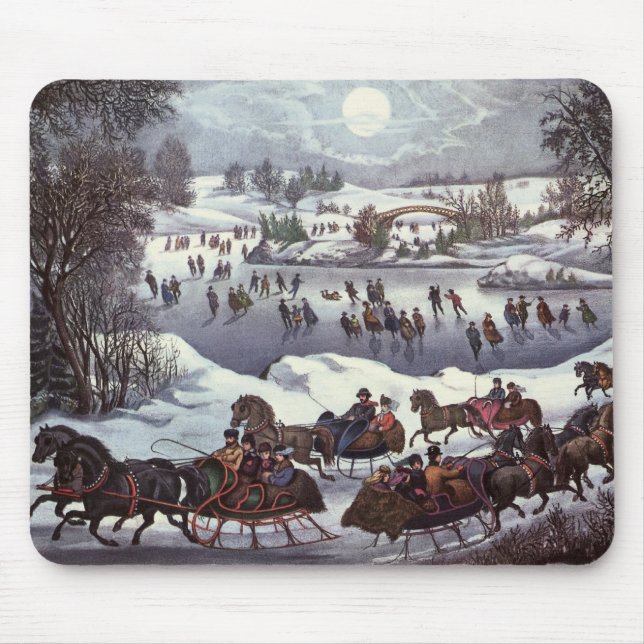 Weihnachtsfeiertage, Zentralpark im Winter Mousepad (Vorne)