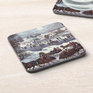 Weihnachtsfeiertage, Zentralpark im Winter Untersetzer