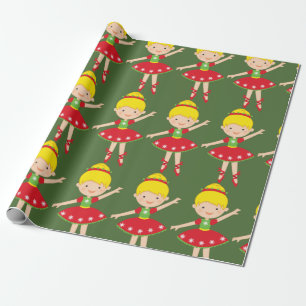 Weihnachtsfeiertags-Ballerina Geschenkpapier