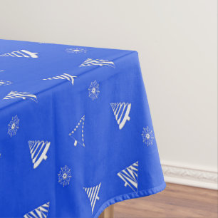 Weihnachtsfeiertags-Blaumuster Tischdecke