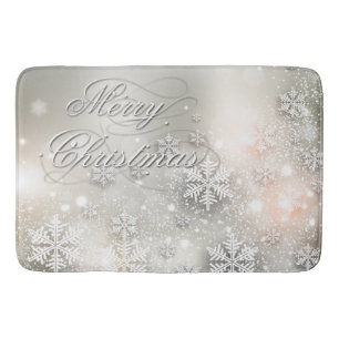 Weihnachtsfeiertags-elegante Schneeflocke Badematte
