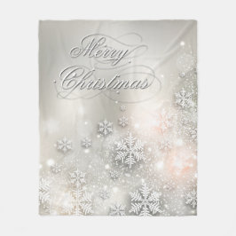 Weihnachtsfeiertags-elegante Schneeflocke Fleecedecke