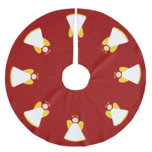 Weihnachtsfeiertags-Engels-rotes Goldweißes Polyester Weihnachtsbaumdecke