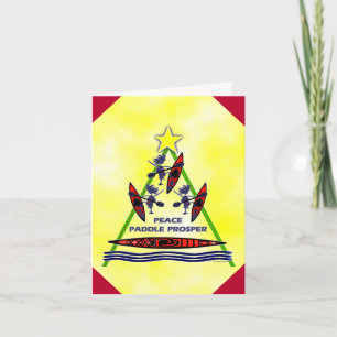 Weihnachtsfeiertags-Kajak-Karte Feiertagskarte