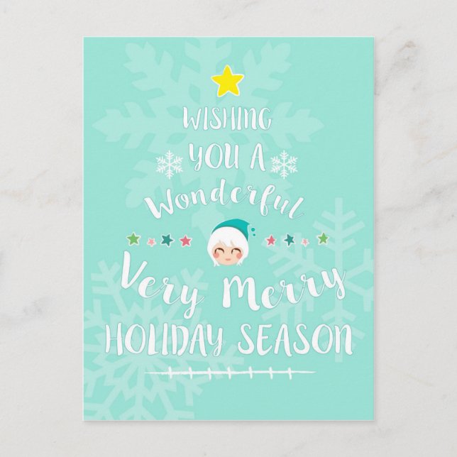 Weihnachtsfeiertags-Karte - Weihnachtsbaum Feiertagspostkarte (Vorderseite)