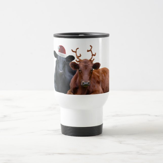 Weihnachtsfeiertags-Kühe in der Reisebecher (Mittel)