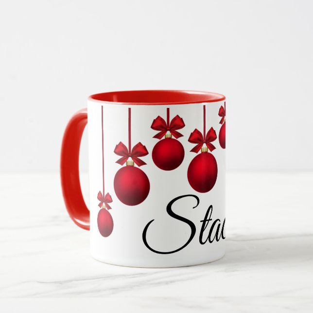 Weihnachtsfeiertags-Namen-Tasse Tasse (Vorderseite Links)