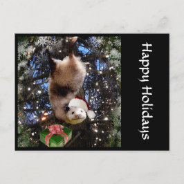 Weihnachtsfeiertags-Opossum-Postkarte Feiertagspostkarte