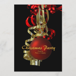 Weihnachtsfeiertags-Party-Goldrotes elegantes Einladung