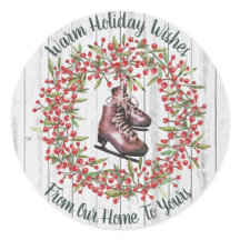 Weihnachtsfeiertags-Rustikaler Kranz und Schlittsc