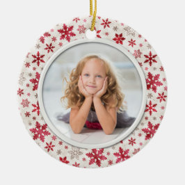 Weihnachtsfeiertags-Schneeflocke-MehrfarbenFoto Keramikornament