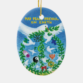 Weihnachtsfeiertags-Verzierung - Weltfrieden Keramik Ornament