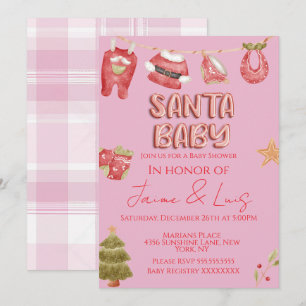 Weihnachtsfeiertagsbaum Santa Baby Shower Einladung