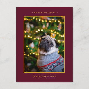 WEIHNACHTSFEIERTAGSFOTO   Goldene Weihnachtssterne Feiertagspostkarte