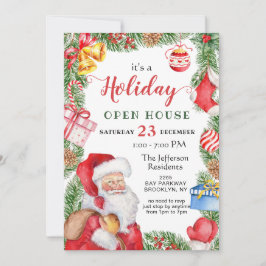 Weihnachtsfeiertagshaus in Santa Claus Einladung