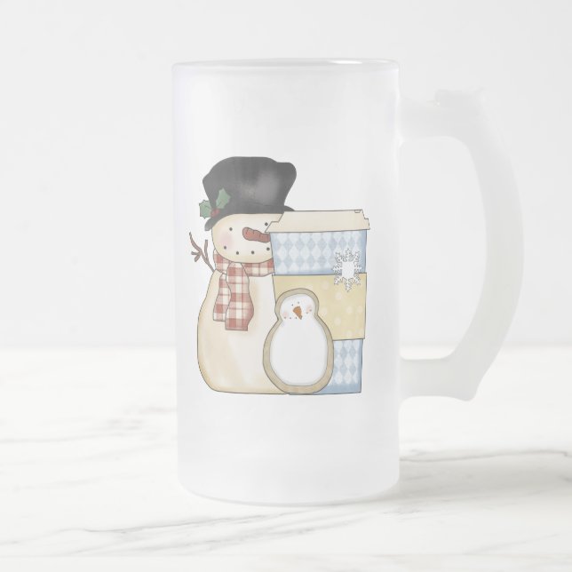 Weihnachtsfeiertagsnowman-mattierte Tasse (Rechts)