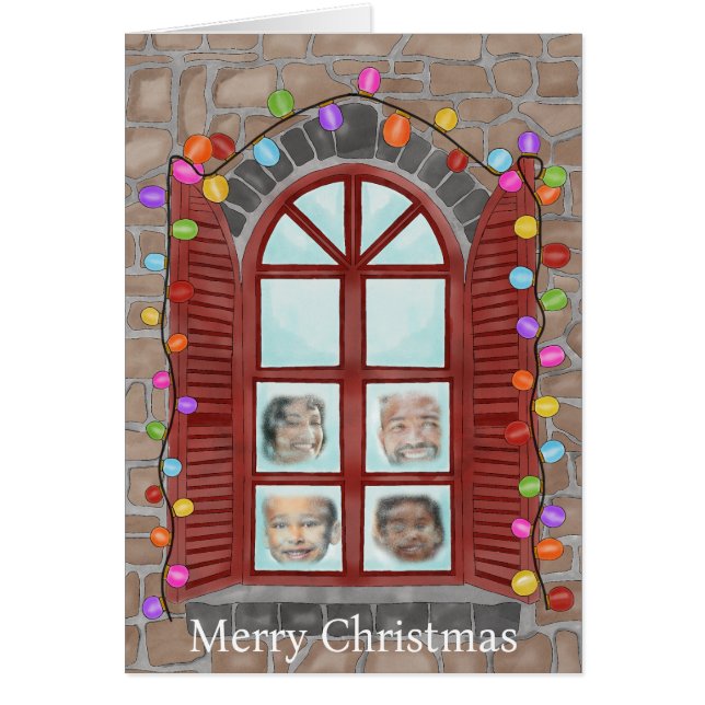Weihnachtsfenster-Fotokarte (Vorne)