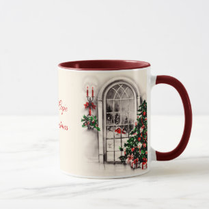 Weihnachtsfenster-Kaffee-Tasse Tasse