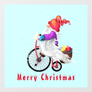 Weihnachtsfenster Klammer mit Bike und Geschenke Fensteraufkleber