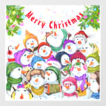 Weihnachtsfenster Klammern Snowmans Party - Spaß Fensteraufkleber<br><div class="desc">Happy Snowmans Frohe Weihnachts-Party Funny Zeichn - Wählen / Fügen Sie Ihre einzigartige Text / Name / Farbe - Make Your Special Gift - Umformen und verschieben oder entfernen und fügen Sie Elemente / Text mit Anpassungs-Tool! Zeichn und Design von MIGNED. Bitte schauen Sie sich meine anderen Projekte / Bilder...</div>