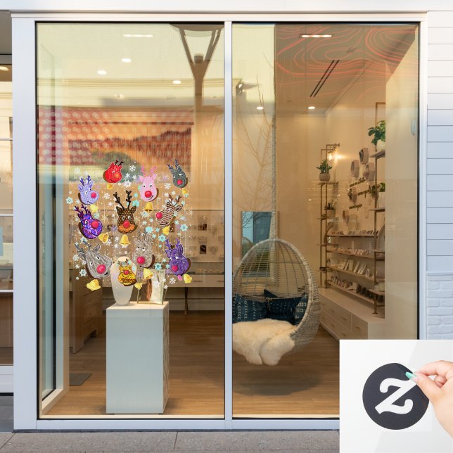 Weihnachtsfenster Klammern Toys Dees with Bells Fensteraufkleber (Schaufenster)