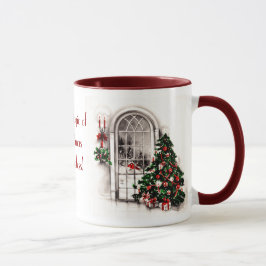 Weihnachtsfenster Lichter Foto Tasse