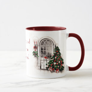 Weihnachtsfenster Lichter Foto Tasse