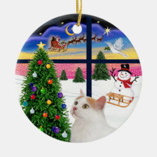 Weihnachtsfenster - Türkischer Van Cat Keramikornament