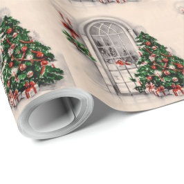 Weihnachtsfensterwrapping Paper Geschenkpapier