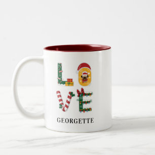 Weihnachtsferien Benutzerdefinierter Name Zweifarbige Tasse